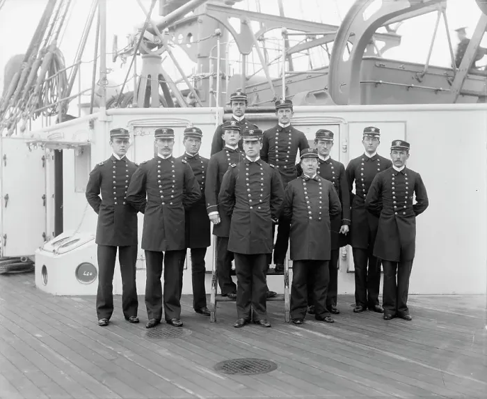 Framed Print : U.S.S. Maine, junior officers, (1896?). Creator: Unknown Framed Print : U.S.S. Maine, junior officers, (1896?). Creator: Unknown