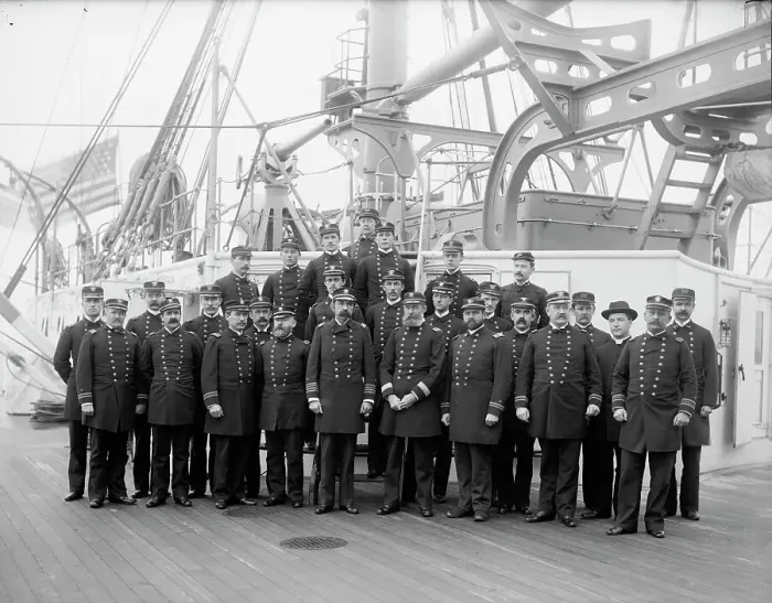 Framed Print : U.S.S. Maine officers, 1896. Creator: Edward H Hart Framed Print : U.S.S. Maine officers, 1896. Creator: Edward H Hart