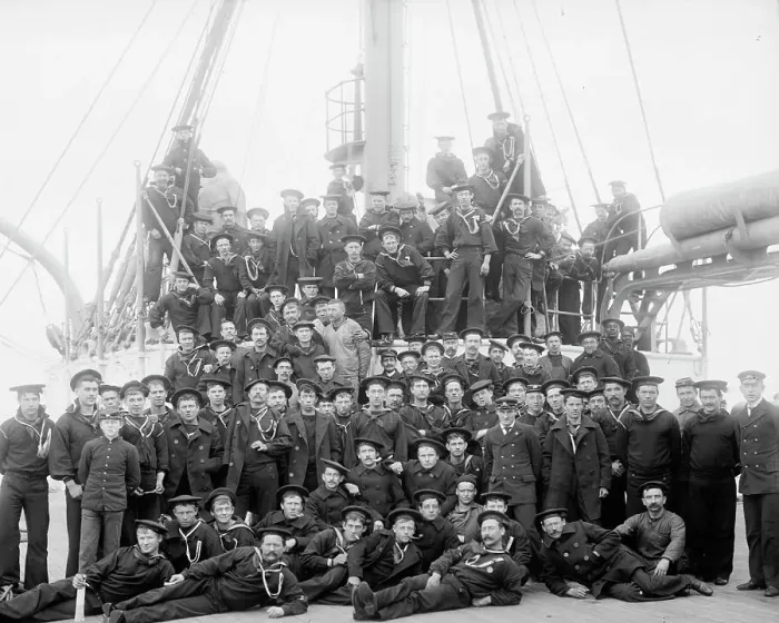 Framed Print : U.S.S. Maine, ship's company, 1896. Creator: William H. Jackson Framed Print : U.S.S. Maine, ship's company, 1896. Creator: William H. Jackson