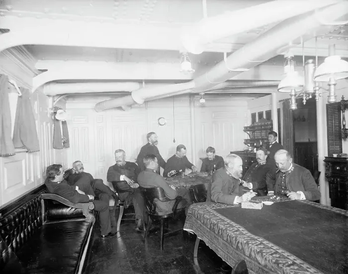 Framed Print : U.S.S. Maine ward room officers, 1896, 1896. Creator: Unknown Framed Print : U.S.S. Maine ward room officers, 1896, 1896. Creator: Unknown