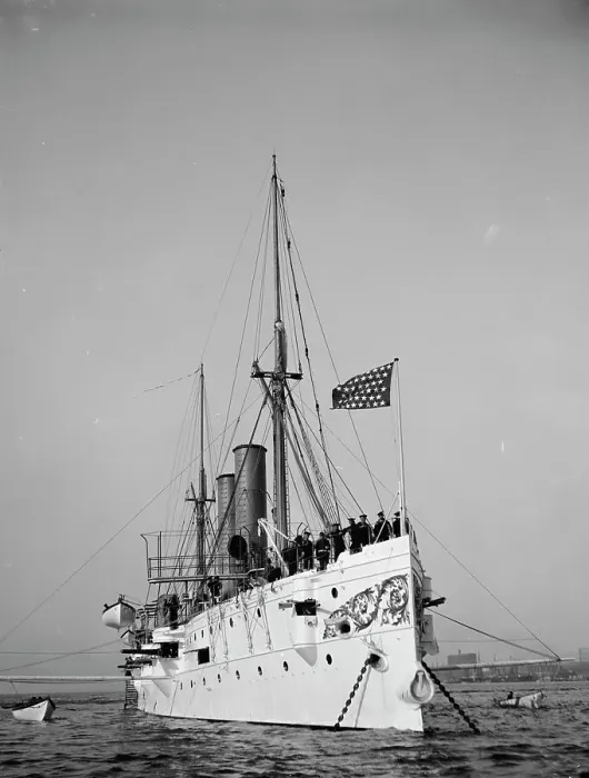 Framed Print : U.S.S. Marblehead, between 1894 and 1901. Creator: William H. Jackson Framed Print : U.S.S. Marblehead, between 1894 and 1901. Creator: William H. Jackson