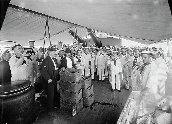 U.S.S. Massachusetts, beer line, between 1896 and 1901. Creator: William H. Jackson