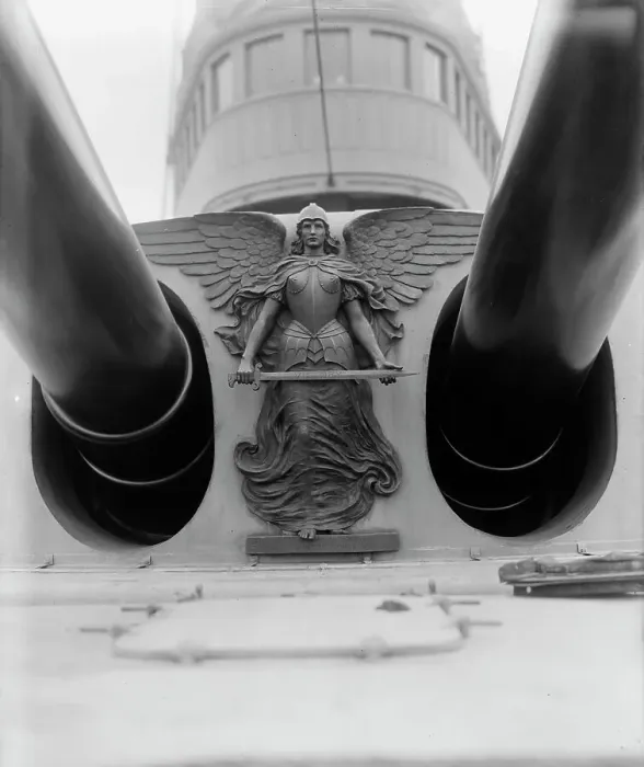Framed Print : U.S.S. Massachusetts, figure of victory, between 1896 and 1901. Creator: Unknown Framed Print : U.S.S. Massachusetts, figure of victory, between 1896 and 1901. Creator: Unknown