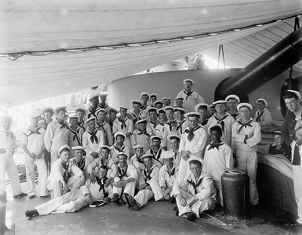 U.S.S. Massachusetts, group of sailors, between 1896 and 1901. Creator: Unknown