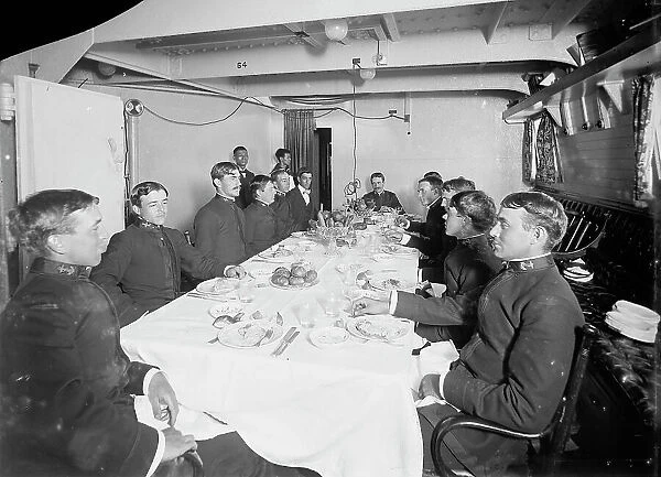 U.S.S. Massachusetts, junior officers mess, between 1896 and 1901. Creator: Unknown