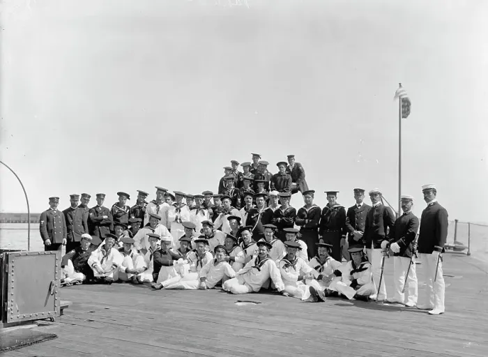 Framed Print : U.S.S. Nahant, ship's company, 1898. Creator: Edward H Hart Framed Print : U.S.S. Nahant, ship's company, 1898. Creator: Edward H Hart
