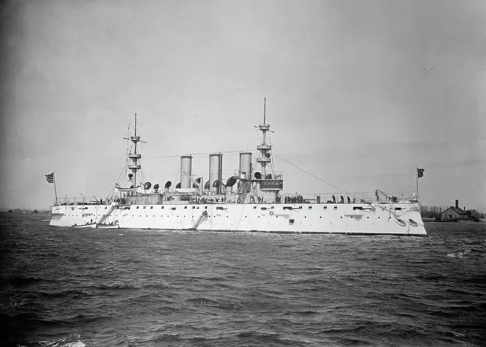Framed Print : U.S.S. New York, between 1893 and 1901. Creator: William H. Jackson Framed Print : U.S.S. New York, between 1893 and 1901. Creator: William H. Jackson