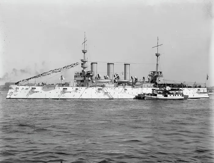 Framed Print : U.S.S. New York, between 1893 and 1901. Creator: William H. Jackson Framed Print : U.S.S. New York, between 1893 and 1901. Creator: William H. Jackson