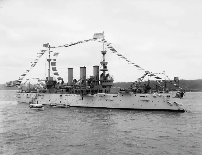 Framed Print : U.S.S. New York, 1899 Apr 27. Creator: William H. Jackson Framed Print : U.S.S. New York, 1899 Apr 27. Creator: William H. Jackson