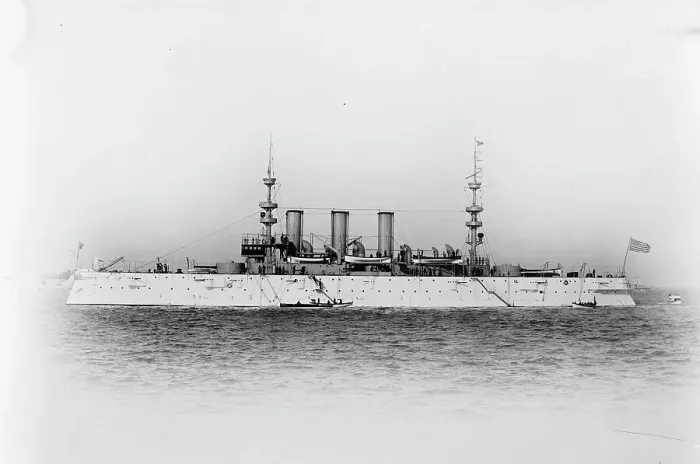 Framed Print : U.S.S. New York, (1899?). Creator: Edward H Hart Framed Print : U.S.S. New York, (1899?). Creator: Edward H Hart