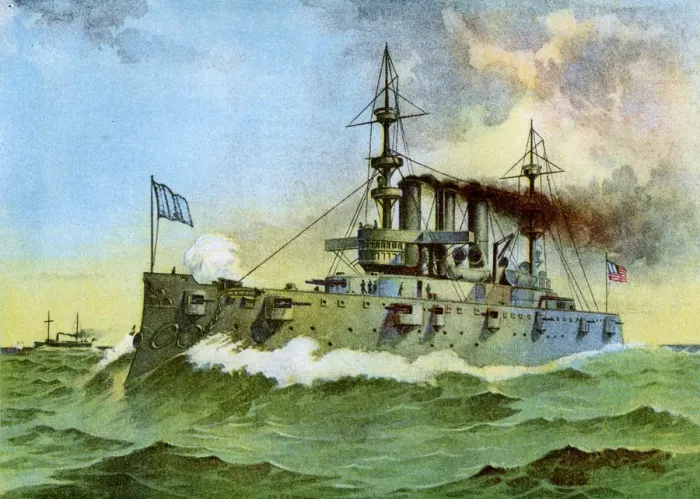 Framed Print : USS New York, American armoured cruiser, 1898 Framed Print : USS New York, American armoured cruiser, 1898