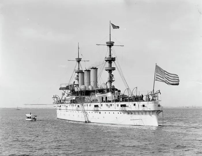 Framed Print : U.S.S. New York, c1894. Creator: William H. Jackson