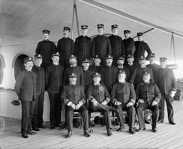 U.S.S. New York, Capt. Chadwick and officers, between 1893 and 1901. Creator: William H. Jackson