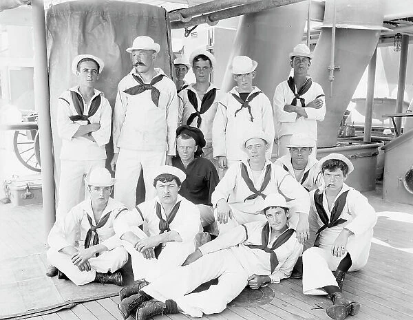 U.S.S. New York, group of sailors, between 1893 and 1901. Creator: William H. Jackson