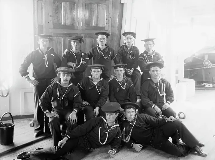 Framed Print : U.S.S. Newark, apprentices, between 1891 and 1901. Creator: Unknown Framed Print : U.S.S. Newark, apprentices, between 1891 and 1901. Creator: Unknown