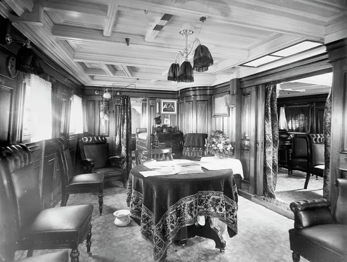 Framed Print : U.S.S. Newark, the cabin, between 1891 and 1901. Creator: William H. Jackson Framed Print : U.S.S. Newark, the cabin, between 1891 and 1901. Creator: William H. Jackson