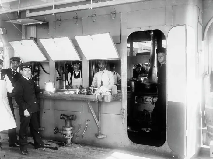 Framed Print : U.S.S. Newark galley, between 1891 and 1901. Creator: Unknown