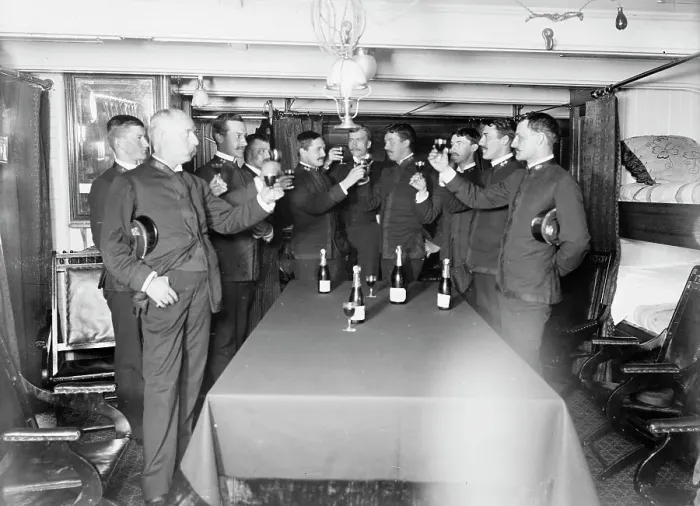 Framed Print : U.S.S. Newark, sweethearts and wives, between 1891 and 1901. Creator: Unknown Framed Print : U.S.S. Newark, sweethearts and wives, between 1891 and 1901. Creator: Unknown