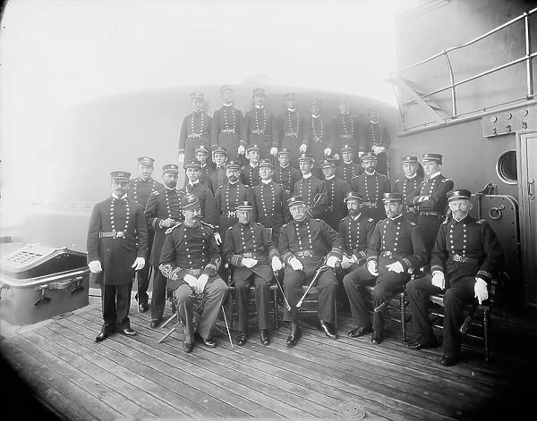 U.S.S. Oregon, Capt. Barker and officers, between 1896 and 1901. Creator: Unknown