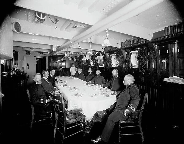 U.S.S. Oregon ward room mess, between 1896 and 1901. Creator: Edward H Hart