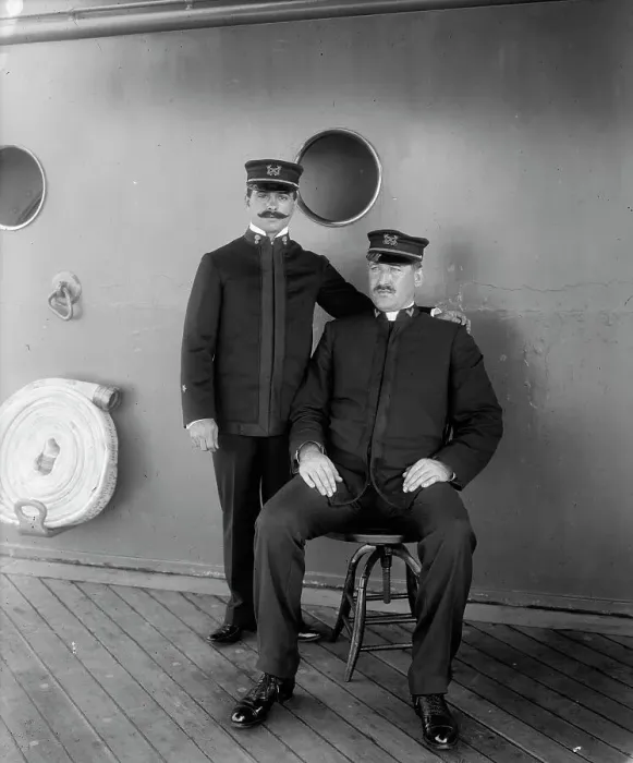 Framed Print : U.S.S. Oregon, warrant officers, between 1896 and 1901. Creator: Unknown Framed Print : U.S.S. Oregon, warrant officers, between 1896 and 1901. Creator: Unknown