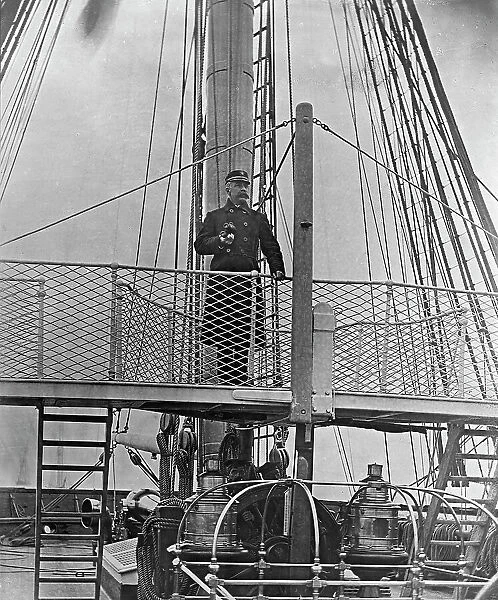 U.S.S. Pensacola, Capt. Dewey on the bridge, between 1890 and 1901. Creator: Unknown