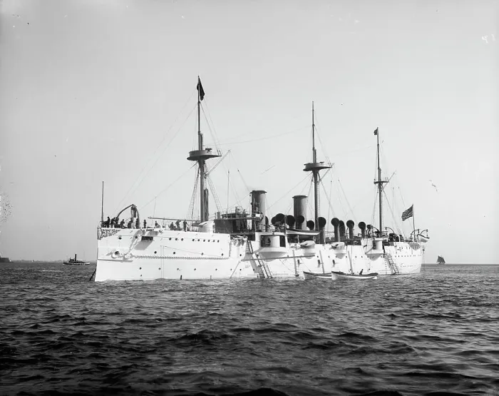 Framed Print : U.S.S. Philadelphia, between 1890 and 1901. Creator: William H. Jackson Framed Print : U.S.S. Philadelphia, between 1890 and 1901. Creator: William H. Jackson