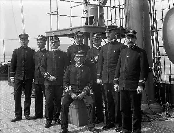 U.S.S. Raleigh, Capt. Coghlan and officers, (1898?). Creator: Edward H Hart