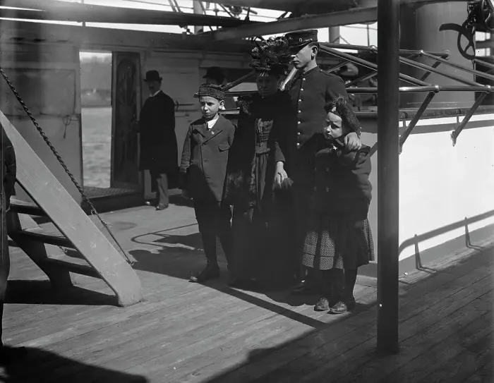Framed Print : U.S.S. Raleigh, a visit from the family, between 1894 and 1901. Creator: Unknown Framed Print : U.S.S. Raleigh, a visit from the family, between 1894 and 1901. Creator: Unknown