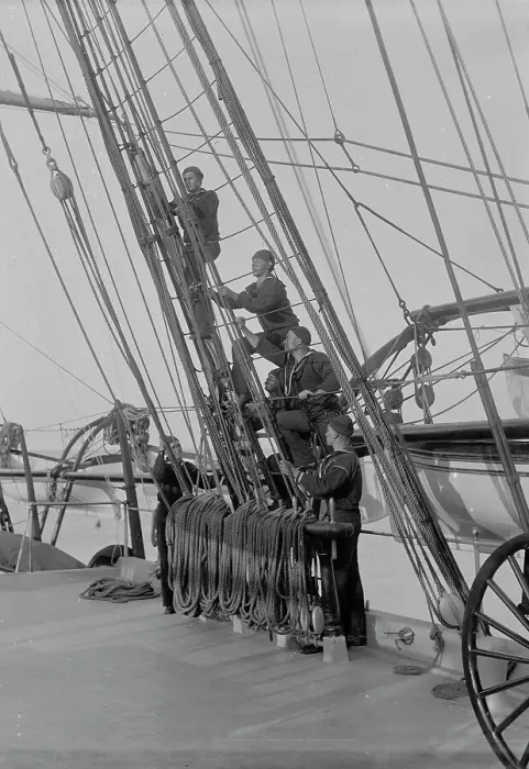 Framed Print : U.S.S. Richmond, stand by to lay aloft, between 1890 and 1901. Creator: Unknown. U.S.S. Richmond, stand by to lay aloft, between 1890 and 1901. Creator: Unknown Framed Print : U.S.S. Richmond, stand by to lay aloft, between 1890 and 1901. Creator: Unknown. U.S.S. Richmond, stand by to lay aloft, between 1890 and 1901. Creator: Unknown