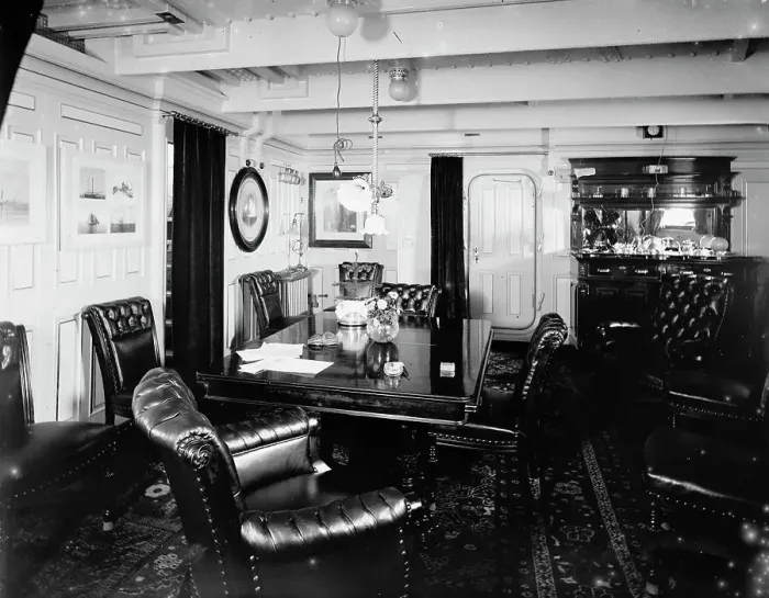 Framed Print : U.S.S. San Francisco, the cabin, between 1890 and 1901. Creator: Unknown Framed Print : U.S.S. San Francisco, the cabin, between 1890 and 1901. Creator: Unknown