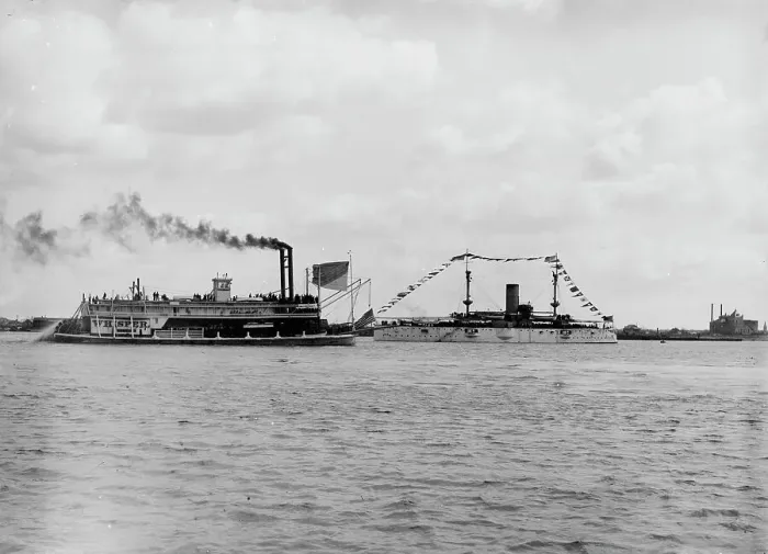 Framed Print : U.S.S. Texas and the Whisper, c1900. Creator: Unknown Framed Print : U.S.S. Texas and the Whisper, c1900. Creator: Unknown