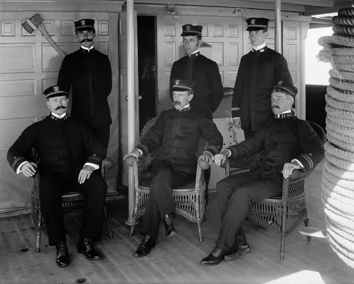 Framed Print : U.S.S. Vixen, Capt. and officers, between 1890 and 1901. Creator: Unknown Framed Print : U.S.S. Vixen, Capt. and officers, between 1890 and 1901. Creator: Unknown