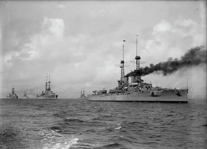 Framed Print : U.S.S. Wyoming Leading Battleships in Hampton Roads, Virginia, 1917. Creator: Unknown Framed Print : U.S.S. Wyoming Leading Battleships in Hampton Roads, Virginia, 1917. Creator: Unknown