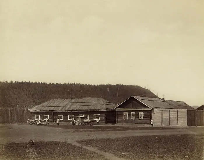 Framed Print : Ust'-Kara Hard Labor Convict Camp, 1891. Creator: Aleksei Kuznetsov Framed Print : Ust'-Kara Hard Labor Convict Camp, 1891. Creator: Aleksei Kuznetsov