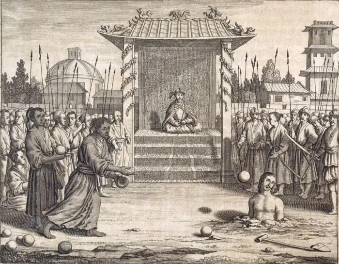 Framed Print : A Usurper Stoned to Death?, pub. 1672. Creator: Philip Baldaeus (1632-1672) Framed Print : A Usurper Stoned to Death?, pub. 1672. Creator: Philip Baldaeus (1632-1672)