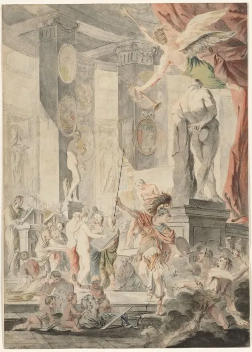 Framed Print : Ut Pictura Poesis, 1745-1746. Creator: Charles-Francois Hutin (French, 1715-1776) Framed Print : Ut Pictura Poesis, 1745-1746. Creator: Charles-Francois Hutin (French, 1715-1776)