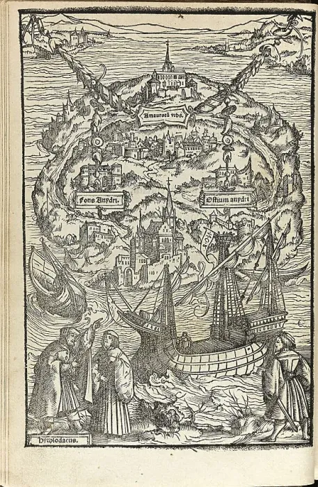 Framed Print : Utopia by Thomas More, 1518. Artist: Holbein, Ambrosius (1494-ca. 1520) Framed Print : Utopia by Thomas More, 1518. Artist: Holbein, Ambrosius (1494-ca. 1520)