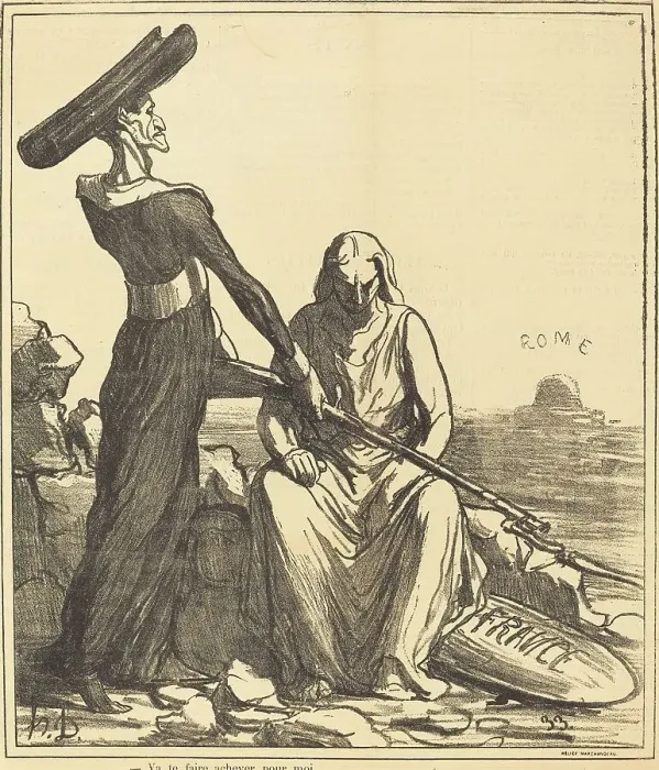 Framed Print : Va te faire achever pour moi, 1871. Creator: Honore Daumier Framed Print : Va te faire achever pour moi, 1871. Creator: Honore Daumier