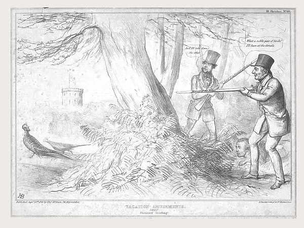 Vacation Amusements. (No 1. ) Pheasant Shooting!, 1840. Creator: John Doyle