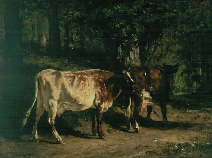 Framed Print : Vaches au Paturage, 1853. Creator: Constant Troyon Framed Print : Vaches au Paturage, 1853. Creator: Constant Troyon