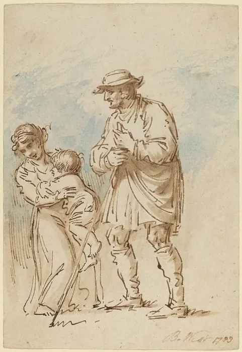 Framed Print : Vagabond Family [recto], 1788. Creator: Benjamin West