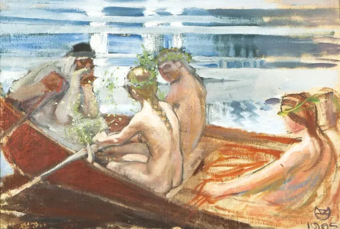 Framed Print : Vainamoinens Boat-ride (Vainamoisen venematka), 1905 Framed Print : Vainamoinens Boat-ride (Vainamoisen venematka), 1905