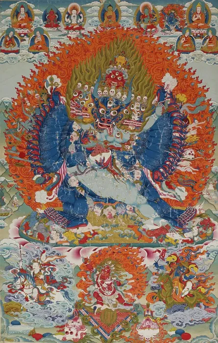 Framed Print : Vajrabhairava with Vajravetali, 18th century. Creator: Unknown Framed Print : Vajrabhairava with Vajravetali, 18th century. Creator: Unknown