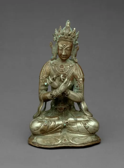 Framed Print : Vajradhara Buddha Seated Holding a Thunderbolt (Vajra) and Bell (Ghanta), 15th century Framed Print : Vajradhara Buddha Seated Holding a Thunderbolt (Vajra) and Bell (Ghanta), 15th century