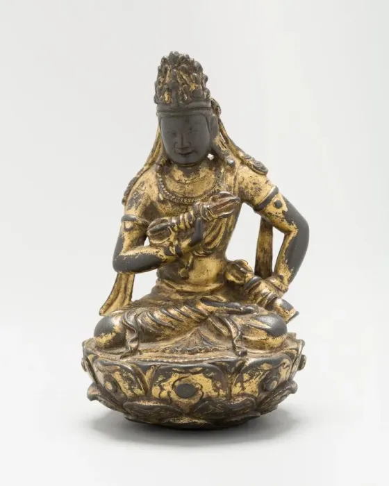 Framed Print : Vajrasattva Seated on Lotus Flower with Hands Grasping a Framed Print : Vajrasattva Seated on Lotus Flower with Hands Grasping a