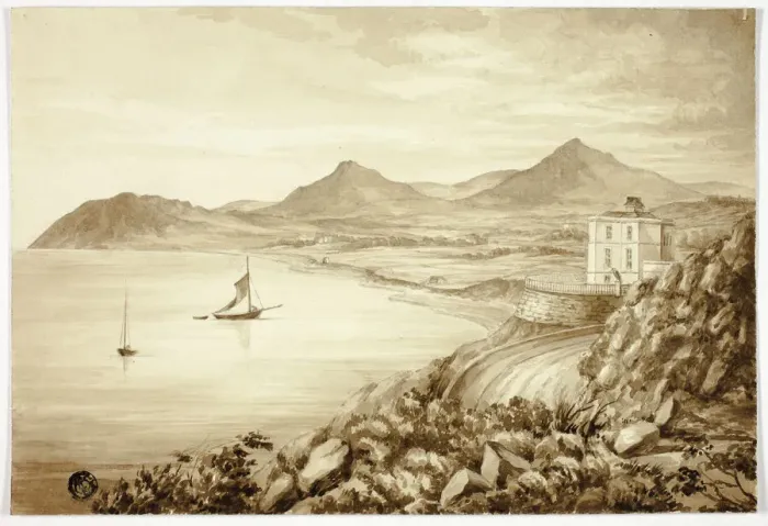 Framed Print : Val of Shanganagh, Dun Laoghaire, with Boats, 1843. Creator: Elizabeth Murray Framed Print : Val of Shanganagh, Dun Laoghaire, with Boats, 1843. Creator: Elizabeth Murray