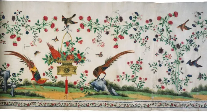 Framed Print : Valance, China, 18th century, Qing dynasty (1644-1911). Creator: Unknown Framed Print : Valance, China, 18th century, Qing dynasty (1644-1911). Creator: Unknown