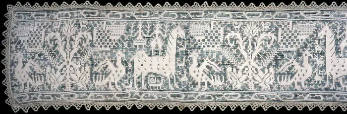 Framed Print : Valance (Needlework), Italy, 1650 / 1700 (edging: 20th century). Creator: Unknown Framed Print : Valance (Needlework), Italy, 1650 / 1700 (edging: 20th century). Creator: Unknown