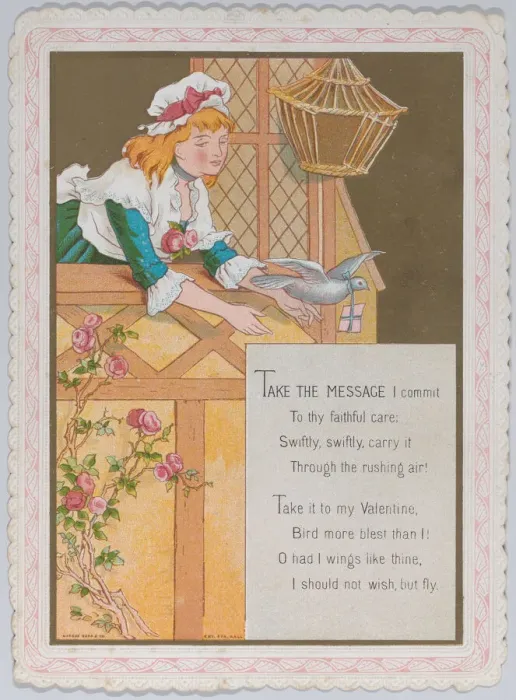 Framed Print : Valentine, 1874. Creator: Catherine Greenaway Framed Print : Valentine, 1874. Creator: Catherine Greenaway